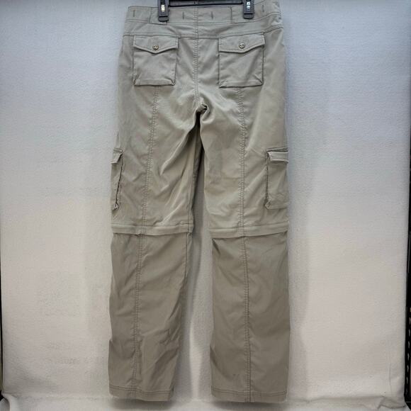 prAna Hiking Pants Women's 12 Tan Breathe Convertible Zip Off Cargo Gorpcore - Picture 2 of 15